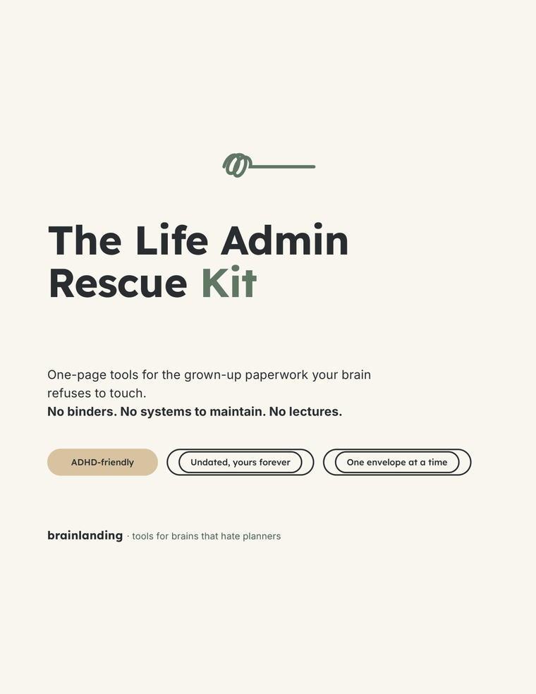 The cover page of The Life Admin Rescue Kit